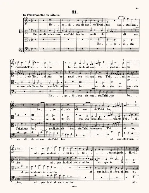 First page of Benedicta sit sancta Trinitas