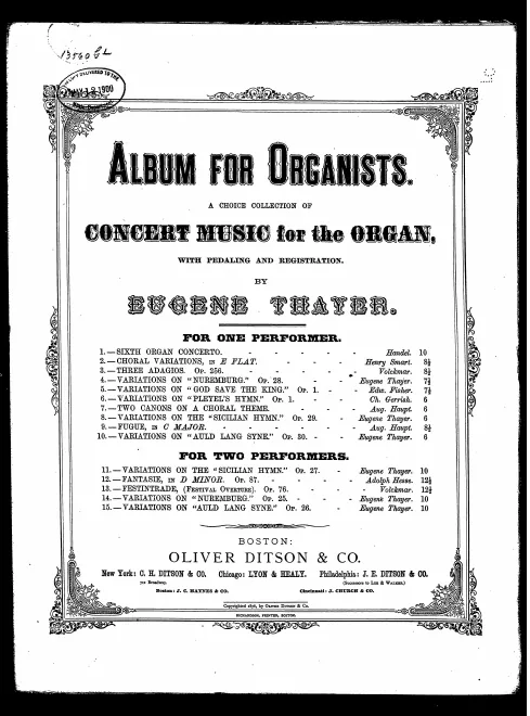 First page of Organ Concerto in B-flat major