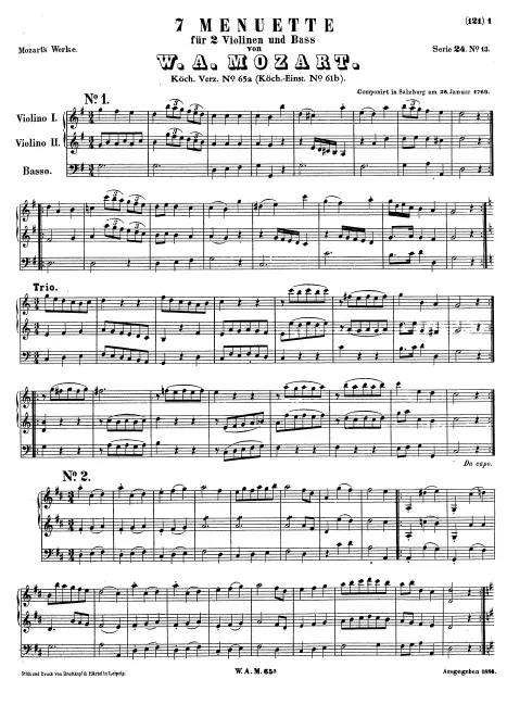 First page of 7 Minuets