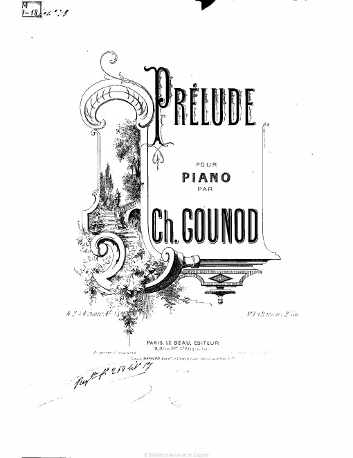 First page of Prélude pour piano
