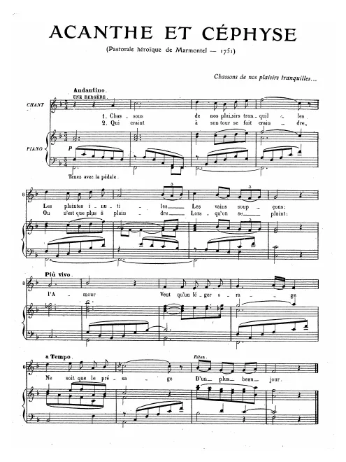 First page of Acante et Céphise