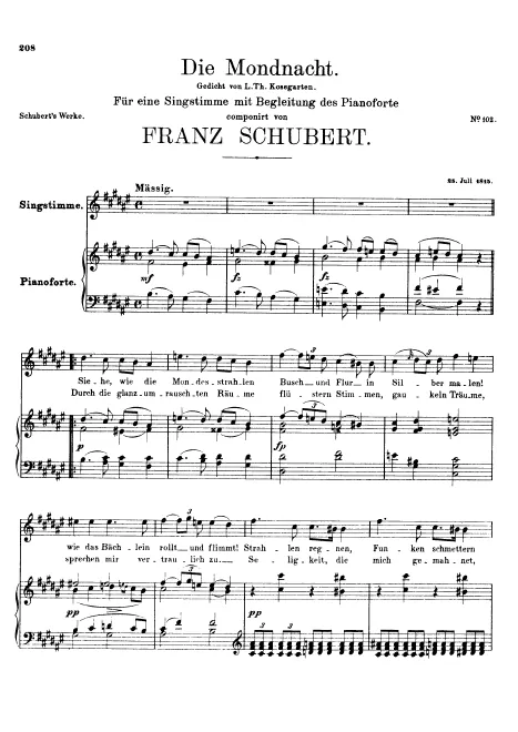 First page of Die Mondnacht