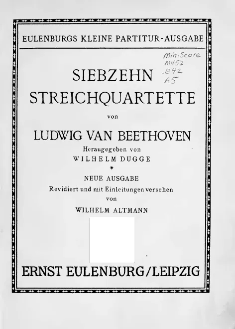 First page of 17 Streichquartette