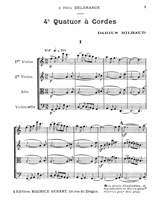 First page of String Quartet No.4
