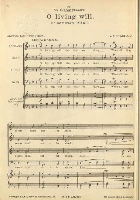 First page of O Living Will, That Shalt Endure