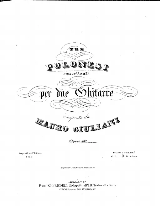 First page of 3 Polonesi concertanti per due Chitarre