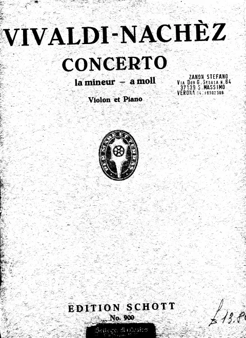 First page of Violin Concerto in A minor