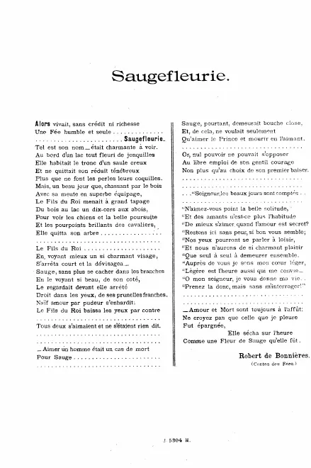 First page of Saugefleurie