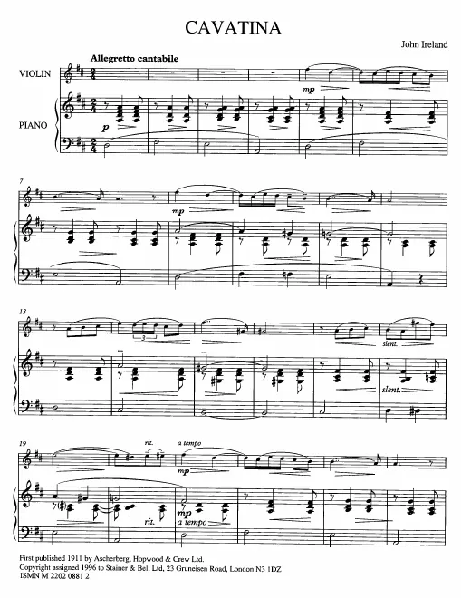 First page of Cavatina