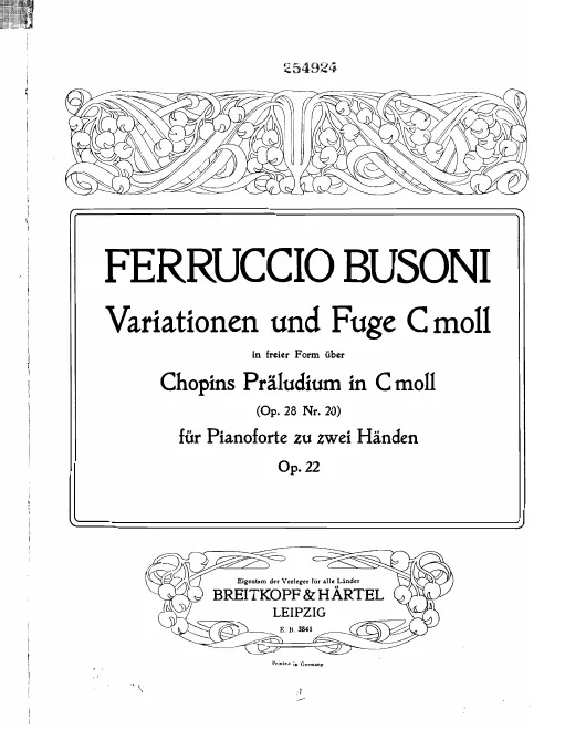 First page of Variationen und Fuge in freier Form