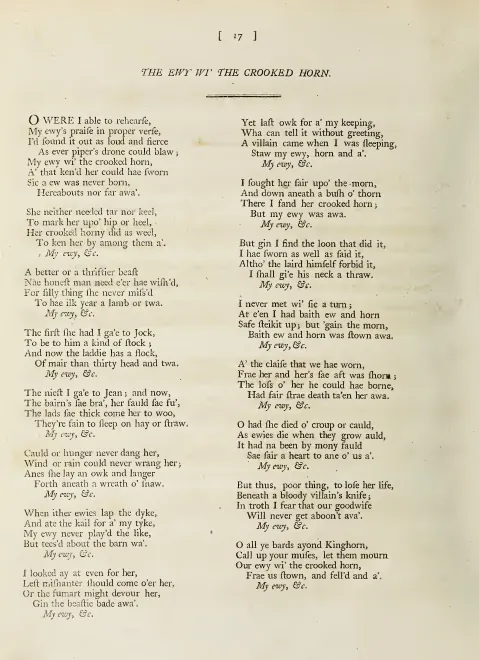 First page of The Ewy wi' the Crooked Horn
