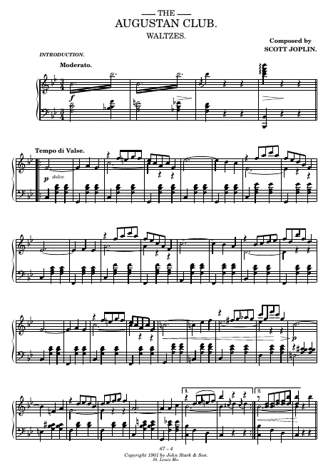 First page of Augustan Club Waltz
