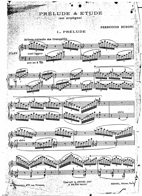 First page of Prélude et étude en arpèges