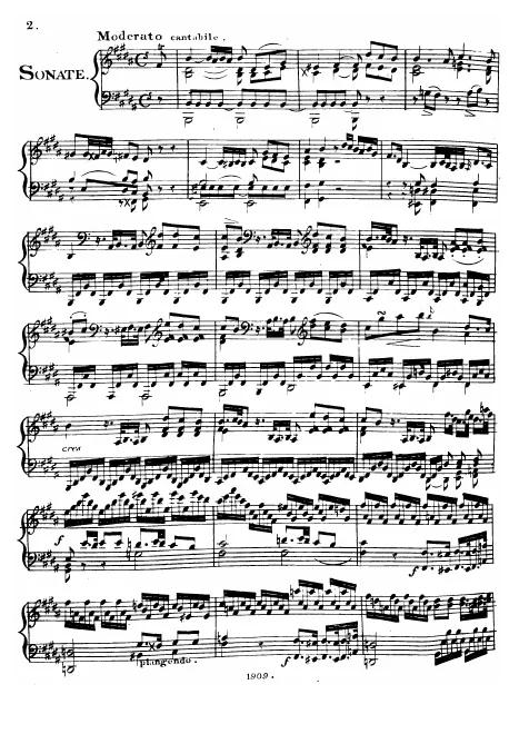 First page of Sonata in B major