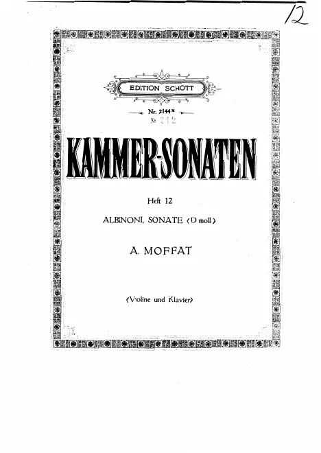 First page of Violin Sonata da chiesa