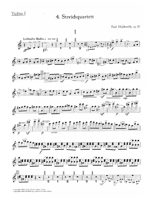First page of String Quartet No.5 in E-flat major