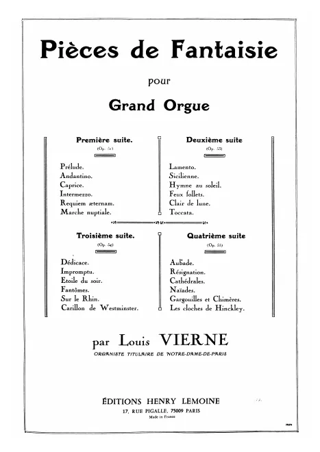 First page of Suite No.1 for Organ