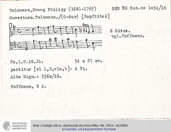 First page of Ouverture-Suite in G major
