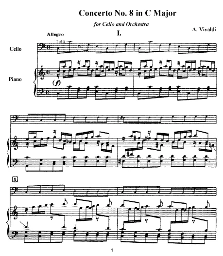 First page of Cello Concerto in C major