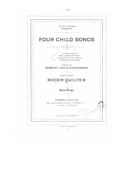 First page of 4 Child Songs