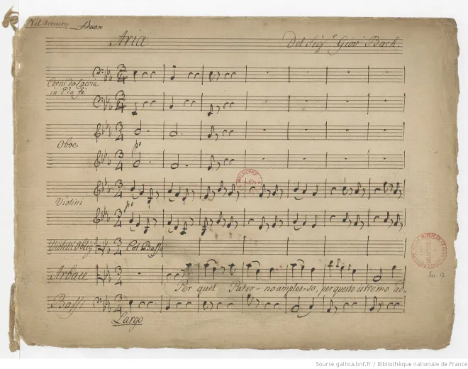 First page of Artaserse