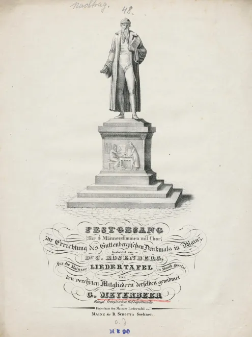 First page of Festgesang zur Errichtung des Guttenberg’schen Denkmals in Mainz