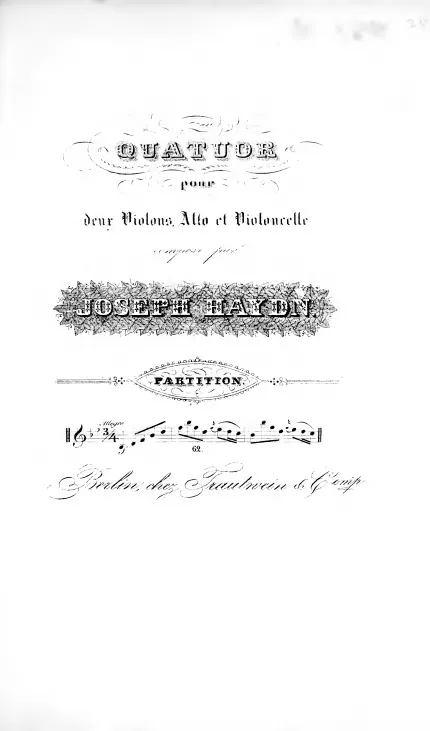 First page of String Quartet in B-flat major