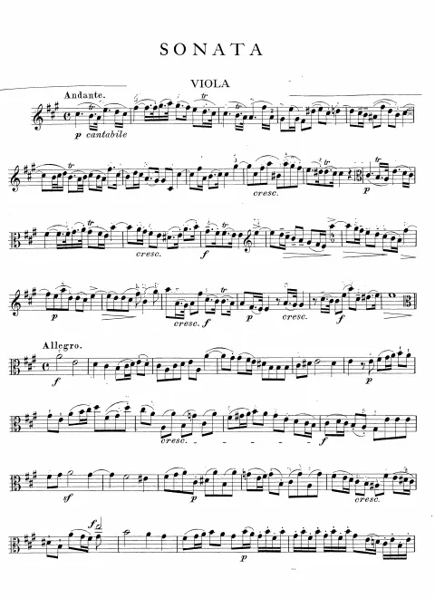 First page of Violin Sonata in A major