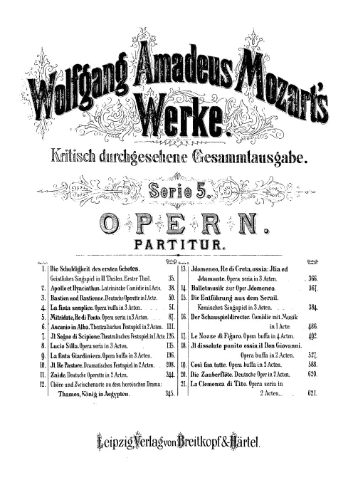 First page of La finta semplice