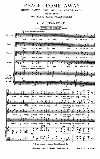 First page of Peace; come away
