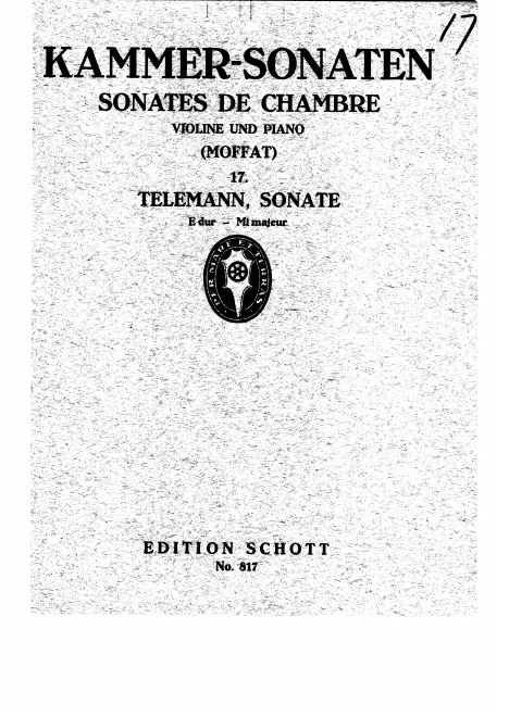 First page of Violin Sonata in E major