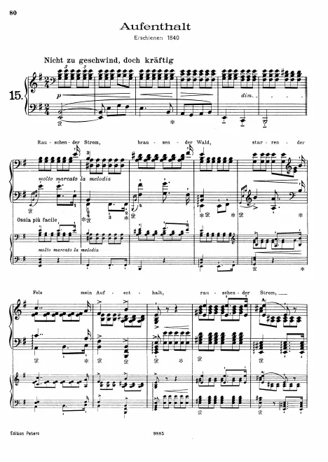 First page of 13 Lieder nach Gedichten von Rellstab und Heine, Schwanengesang