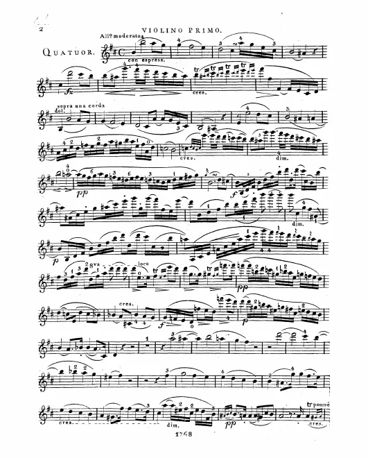 First page of String Quartet No.18