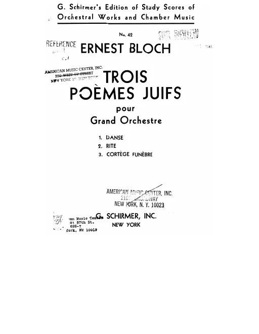 First page of 3 Poèmes juifs pour grand orchestre