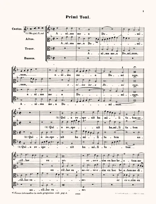 First page of Magnificat primi toni