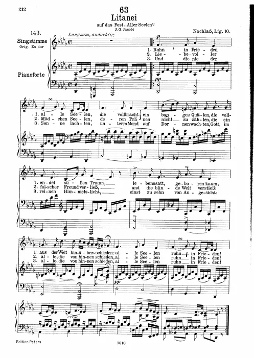 Complete Score (Low voice, transposed to )
