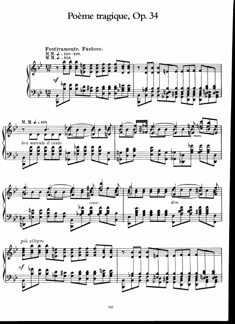 First page of Poème tragique