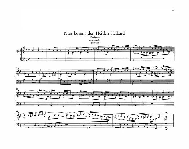 Nun komm, der Heiden Heiland, BWV 699