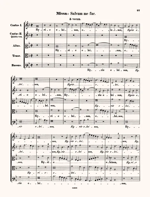 First page of Missa Salvum me fac