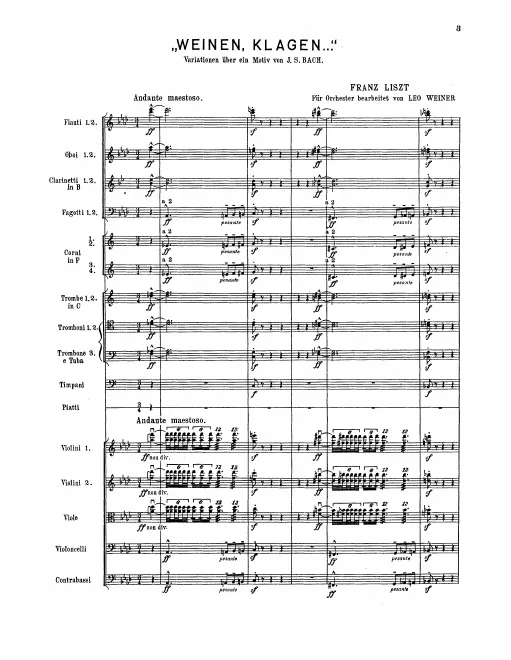 First page of Weinen, Klagen, Sorgen, Zagen