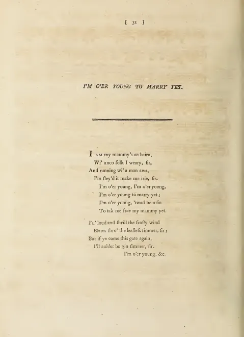 First page of I'm o'er young to marry yet