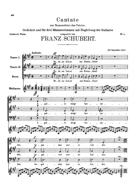 First page of Cantate zur Namensfeier des Vaters