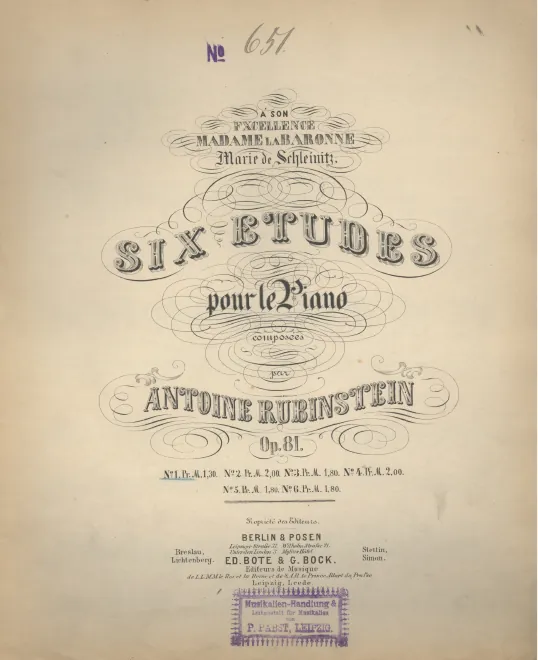 First page of Six Etudes