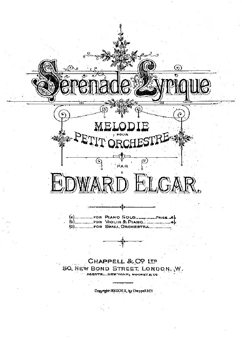 First page of Sérénade lyrique