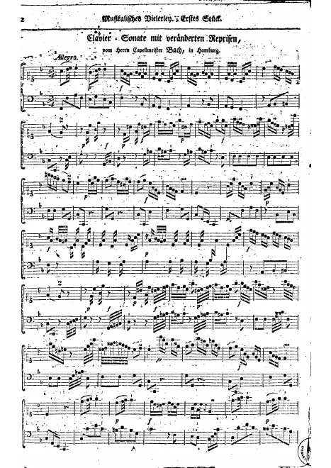 First page of Keyboard Sonata in F major
