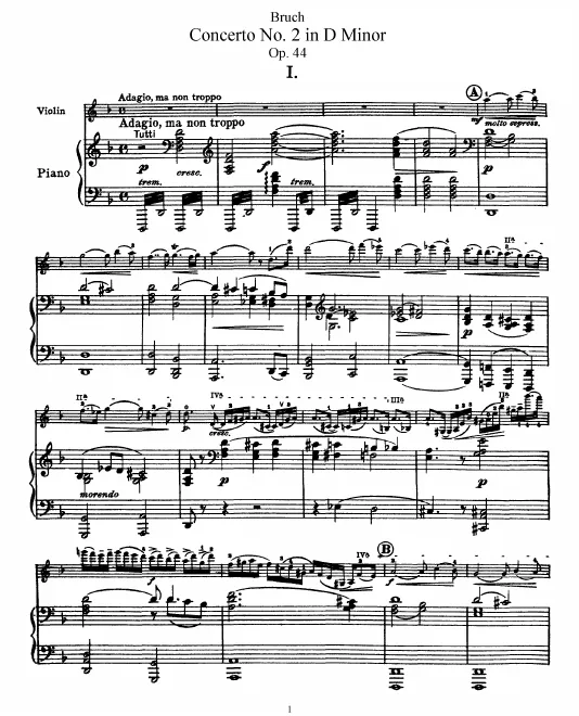 First page of Violin Concerto No.2