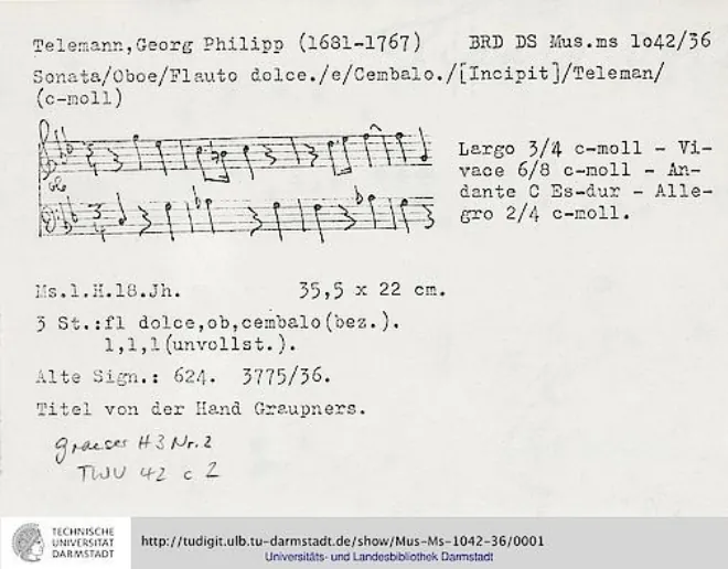 First page of Triosonata in C minor