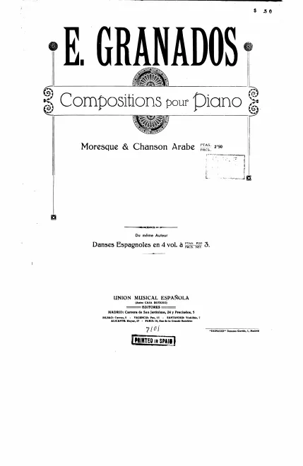First page of Moresque y Canción arabe