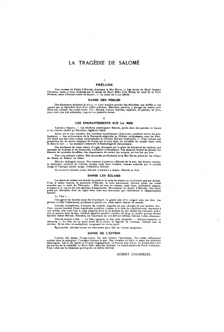 First page of La Tragédie de Salomé
