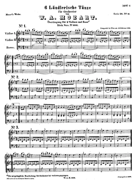 First page of 6 Ländlerishe Tänze